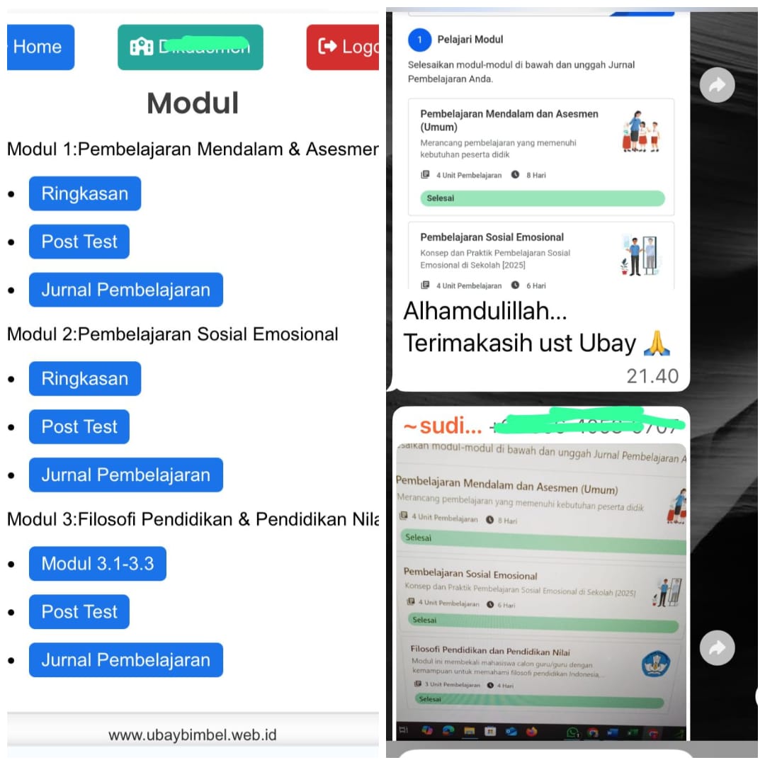 Ubay Bimbel PPG Guru Tertentu 2025 - Program Bimbingan