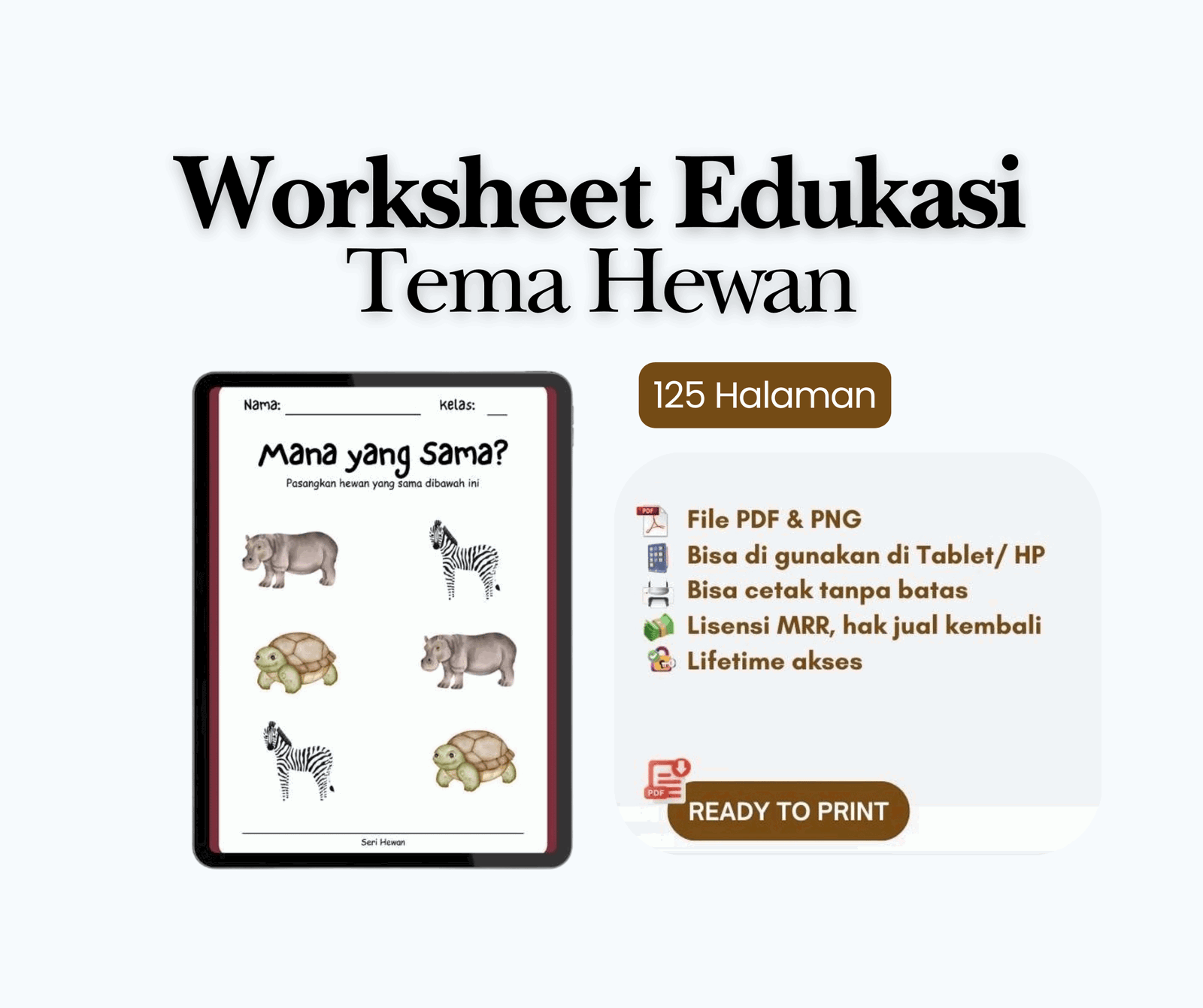 Worksheet Hewan