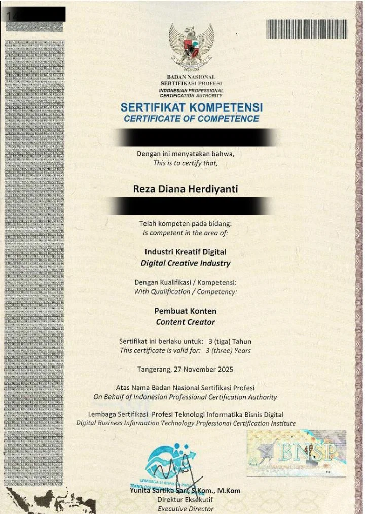 Sertifikat BNSP