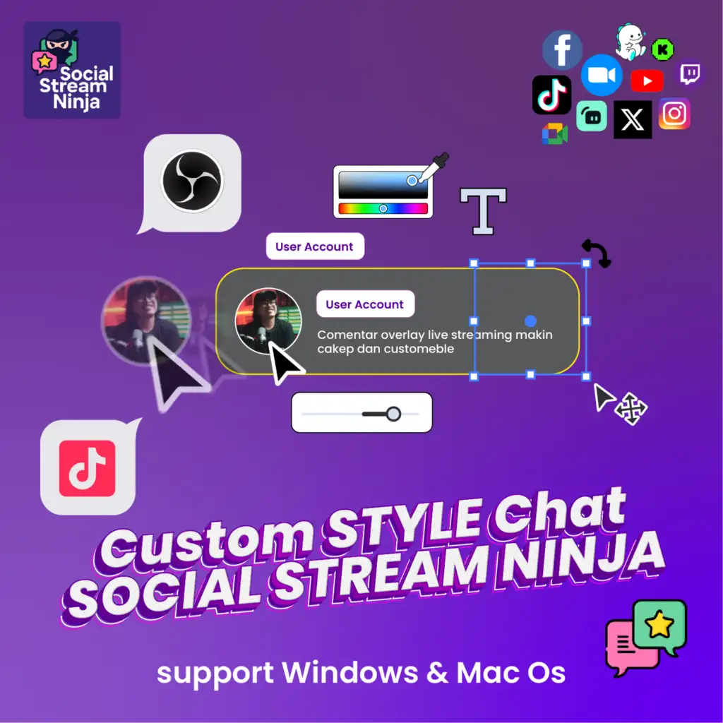 Cover Custom Chat Overlay Social Stream Ninja untuk TTLS dan OBS