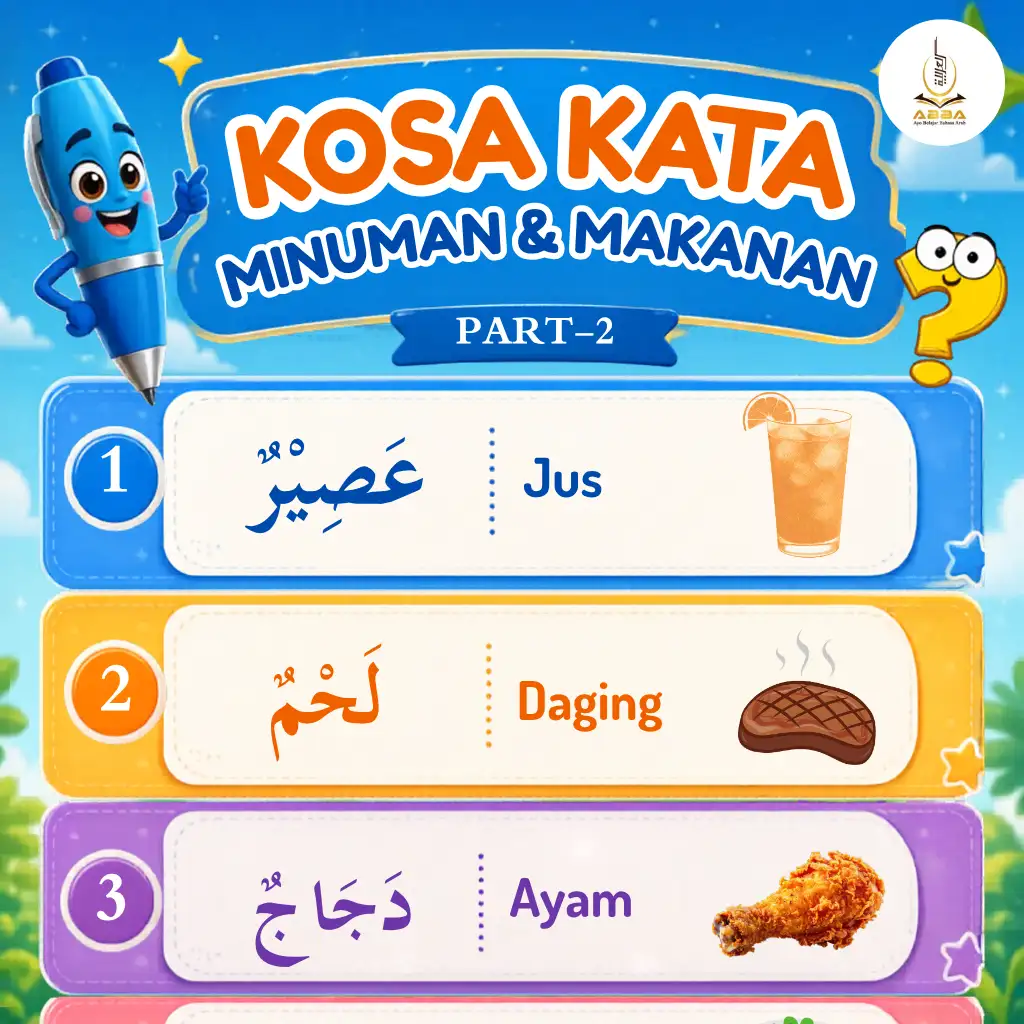 DITUTUP - Video, Flashcard dan Kuis Kosa Kata dan Ungkapan Bahasa Arab untuk Anak