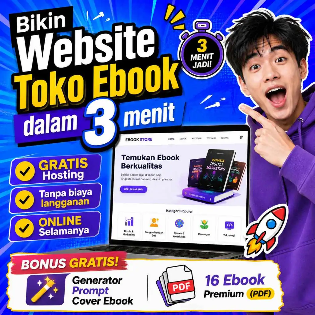 Bikin Website Ebook Store dalam 3 Menit Tanpa Coding