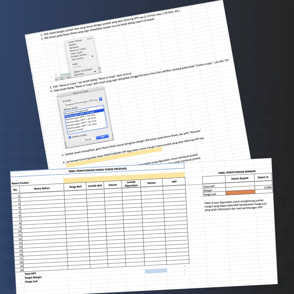 Template Rumus HPP