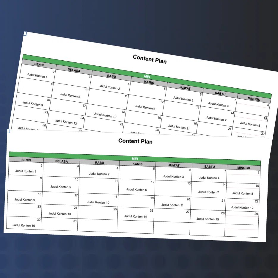 Template Content Plan