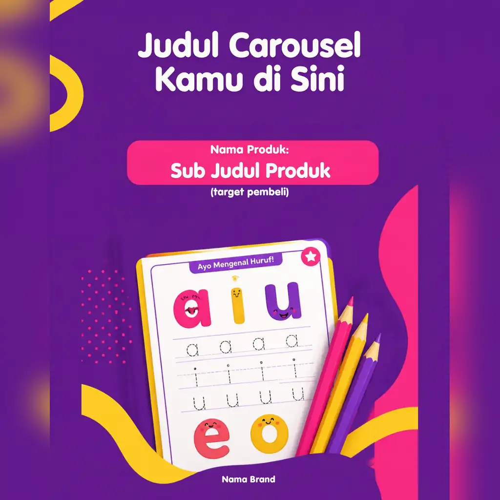Template Carousel IG Calistung (5 Slide)
