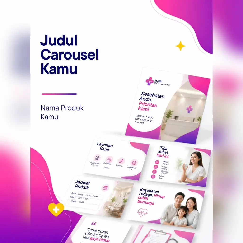 Template Carousel IG Klinik & Kesehatan (5 Slide)