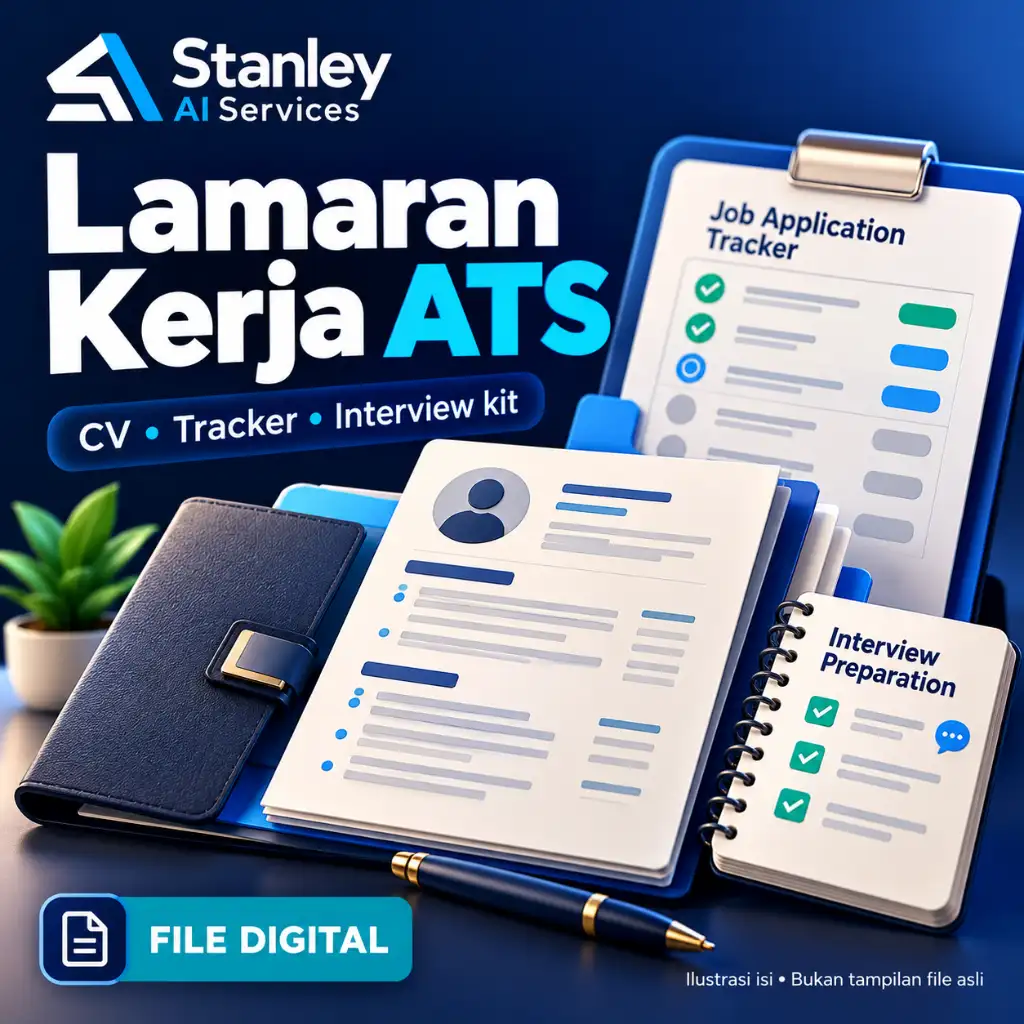 Cover Paket Lamaran Kerja ATS - Template CV, Tracker & Interview Kit