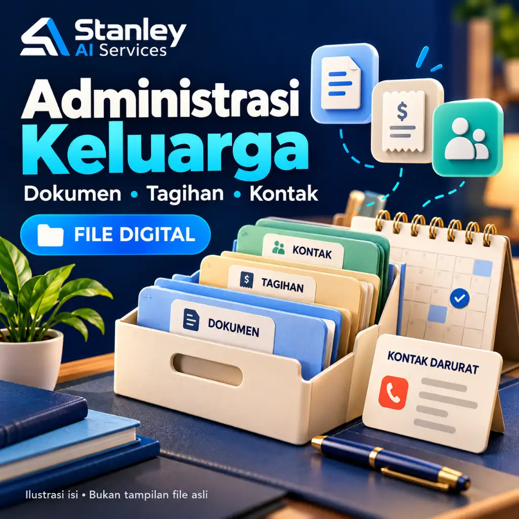 Cover Family Admin Organizer - Dokumen, Tagihan & Kontak Darurat