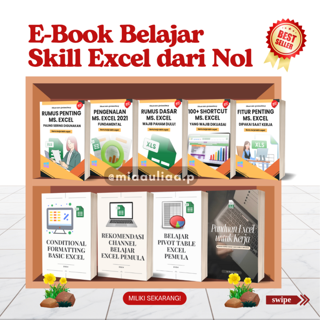 TERMURAH! Panduan Belajar Excel dari Nol sampai Jago (FREE UPDATE RATUSAN LATIHAN SOAL + JOIN KOMUNITAS EXCEL)