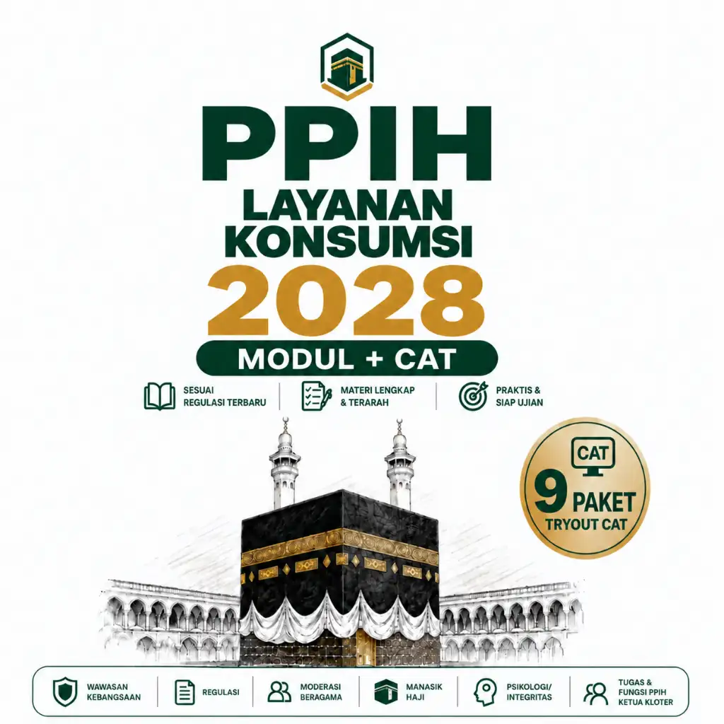 Modul Lengkap PPIH Layanan Konsumsi 2028 dan 9 Paket Tryout CAT